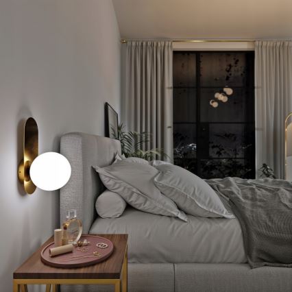 Zidna svjetiljka 1xE27/40W/230V zlatna/bijela