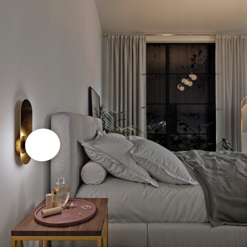 Zidna svjetiljka 1xE27/40W/230V zlatna/bijela