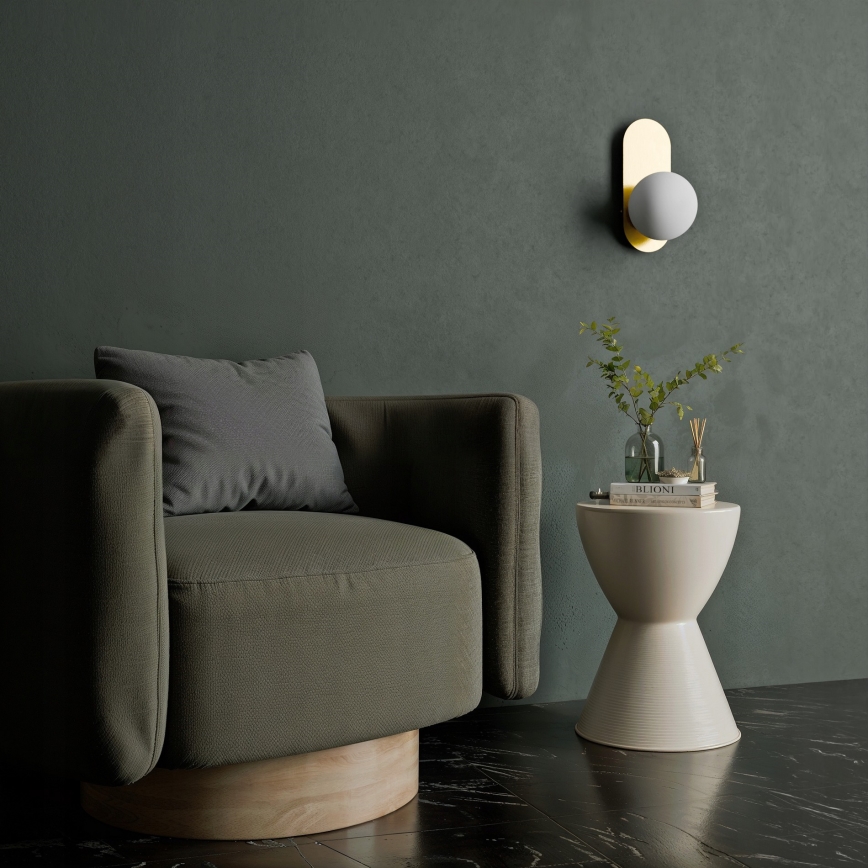 Zidna svjetiljka 1xE27/40W/230V zlatna/bijela