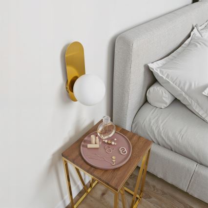 Zidna svjetiljka 1xE27/40W/230V zlatna/bijela