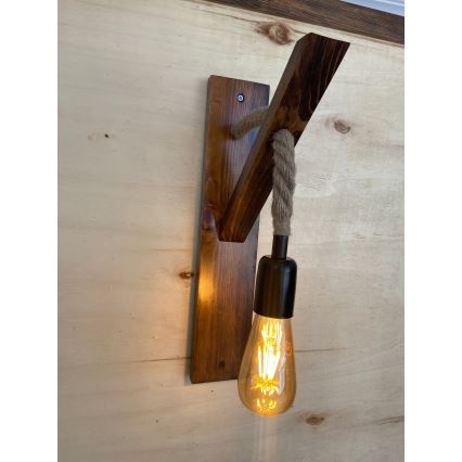 Zidna svjetiljka AHSAP 1xE27/40W/230V borovica orah