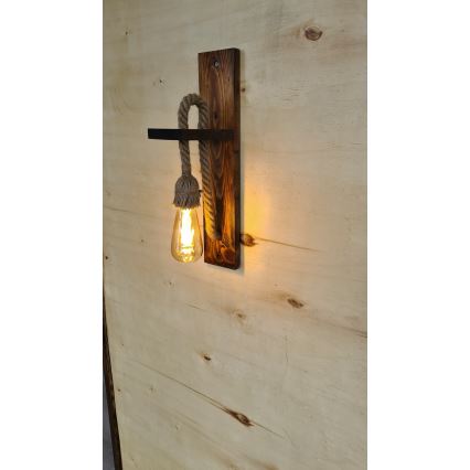 Zidna svjetiljka AHSAP 1xE27/40W/230V borovina, orah