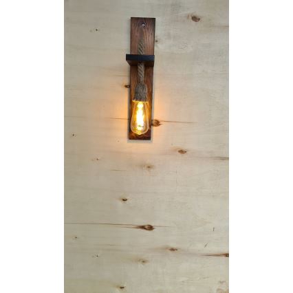 Zidna svjetiljka AHSAP 1xE27/40W/230V borovina, orah