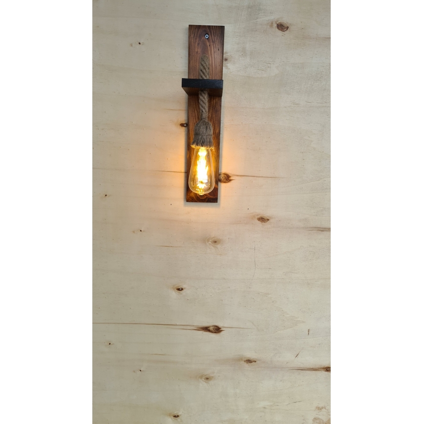 Zidna svjetiljka AHSAP 1xE27/40W/230V borovina, orah