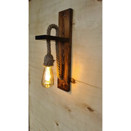 Zidna svjetiljka AHSAP 1xE27/40W/230V borovina, orah