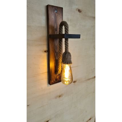 Zidna svjetiljka AHSAP 1xE27/40W/230V borovina, orah