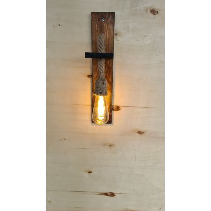 Zidna svjetiljka AHSAP 1xE27/40W/230V borovina, orah