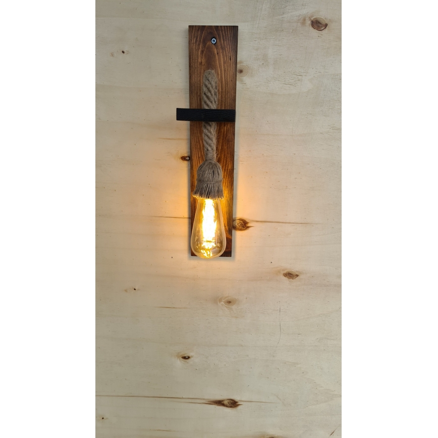 Zidna svjetiljka AHSAP 1xE27/40W/230V borovina, orah