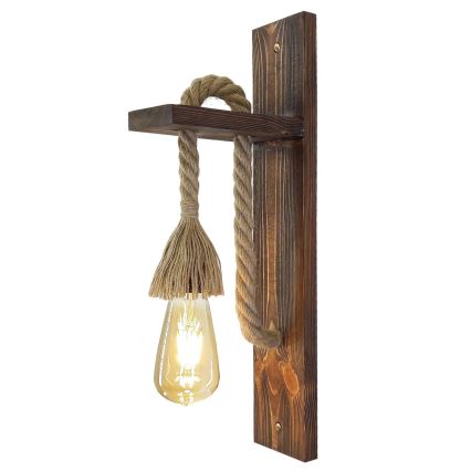Zidna svjetiljka AHSAP 1xE27/40W/230V borovina, orah