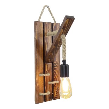 Zidna svjetiljka AHSAP 1xE27/40W/230V, borovina/orah