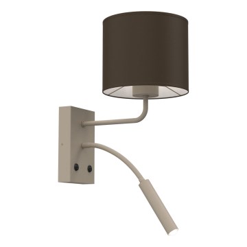 Zidna svjetiljka ARDEN 1xE27/15W/230V + 1xG9/8W bež/smeđa