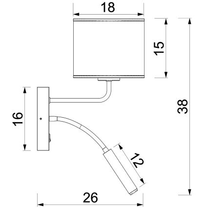 Zidna svjetiljka ARDEN 1xE27/15W/230V + 1xG9/8W bež/smeđa