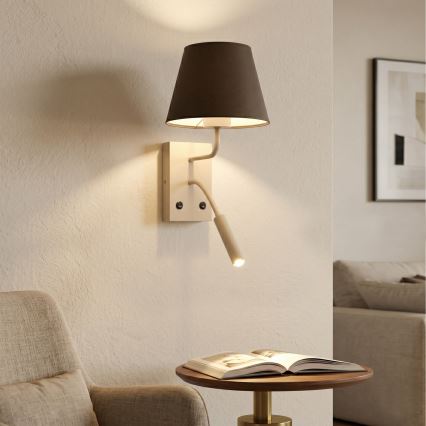Zidna svjetiljka ARDEN 1xE27/15W/230V + 1xG9/8W bežna/smeđa