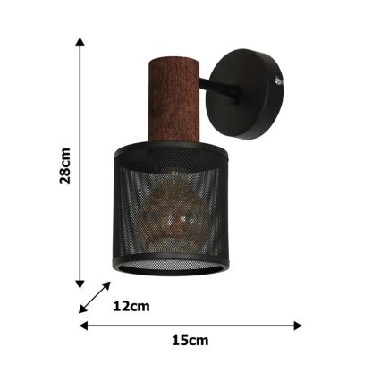 Zidna svjetiljka ARES BLACK 1xE27/60W/230V
