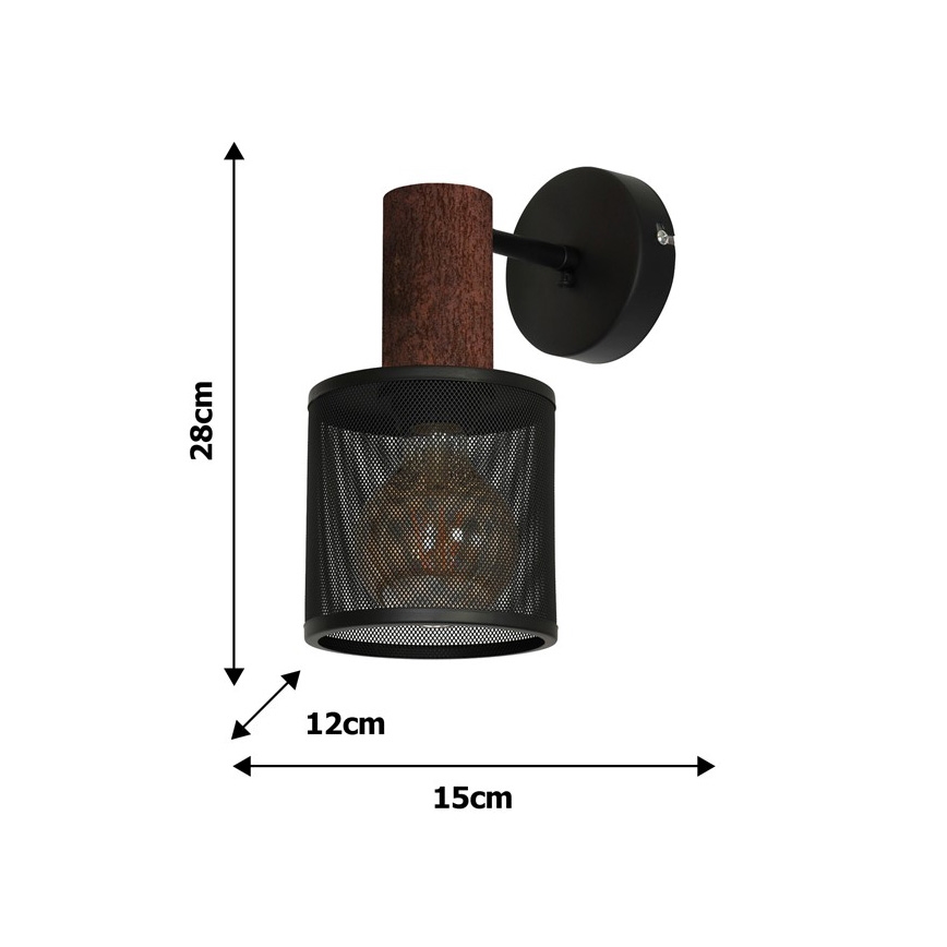 Zidna svjetiljka ARES BLACK 1xE27/60W/230V