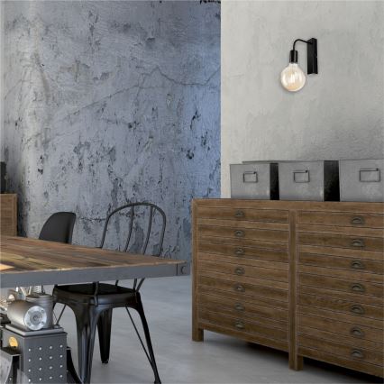 Zidna svjetiljka ASTRID 1xE27/60W/230V sjajna crna