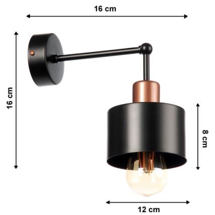 Zidna svjetiljka BODO 1xE27/60W/230V