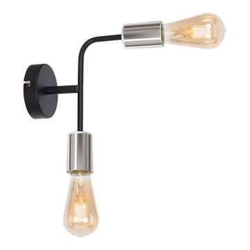 Zidna svjetiljka CANDELA 2xE27/15W/230V crna/sjajni krom