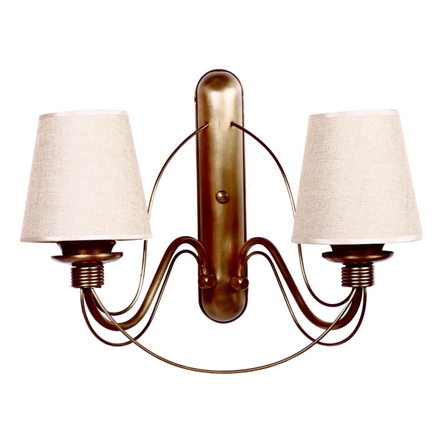 Zidna svjetiljka CLASSIC 2xE27/40W/230V brončana/bež