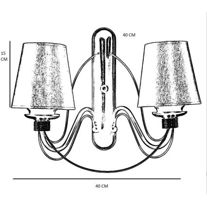 Zidna svjetiljka CLASSIC 2xE27/40W/230V brončana/bež