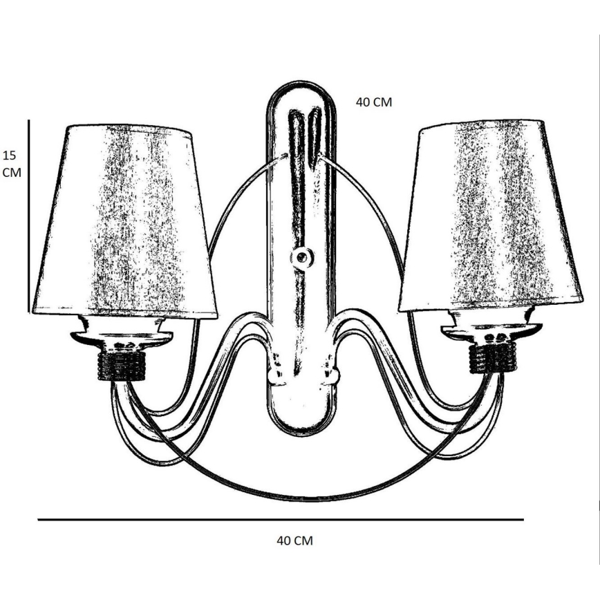 Zidna svjetiljka CLASSIC 2xE27/40W/230V brončana/bež