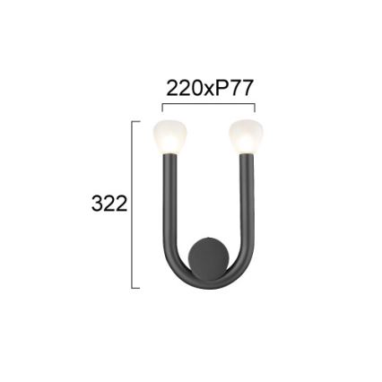 Zidna svjetiljka DELORI 2xG9/28W/230V crna