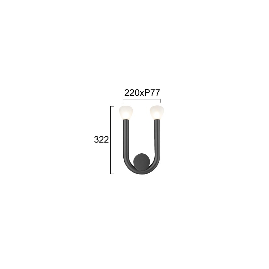 Zidna svjetiljka DELORI 2xG9/28W/230V crna