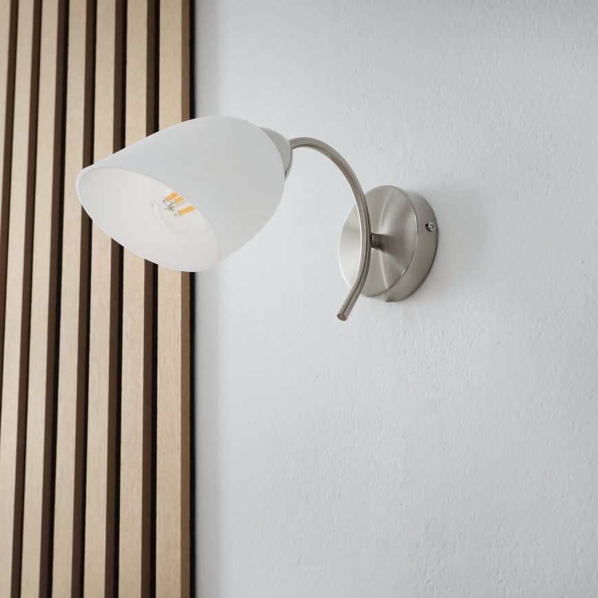 Zidna svjetiljka DONNA 1xE27/60W/230V nikal