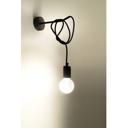 Zidna svjetiljka EDISON 1xE27/60W/230V crna