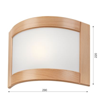 Zidna svjetiljka ELODIE 1xE27/60W/230V hrast