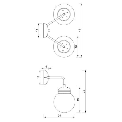 Zidna svjetiljka HYDRO 2 2xE14/15W/230V