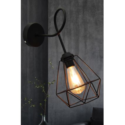 Zidna svjetiljka KARO 3xE27/15W/230V crna