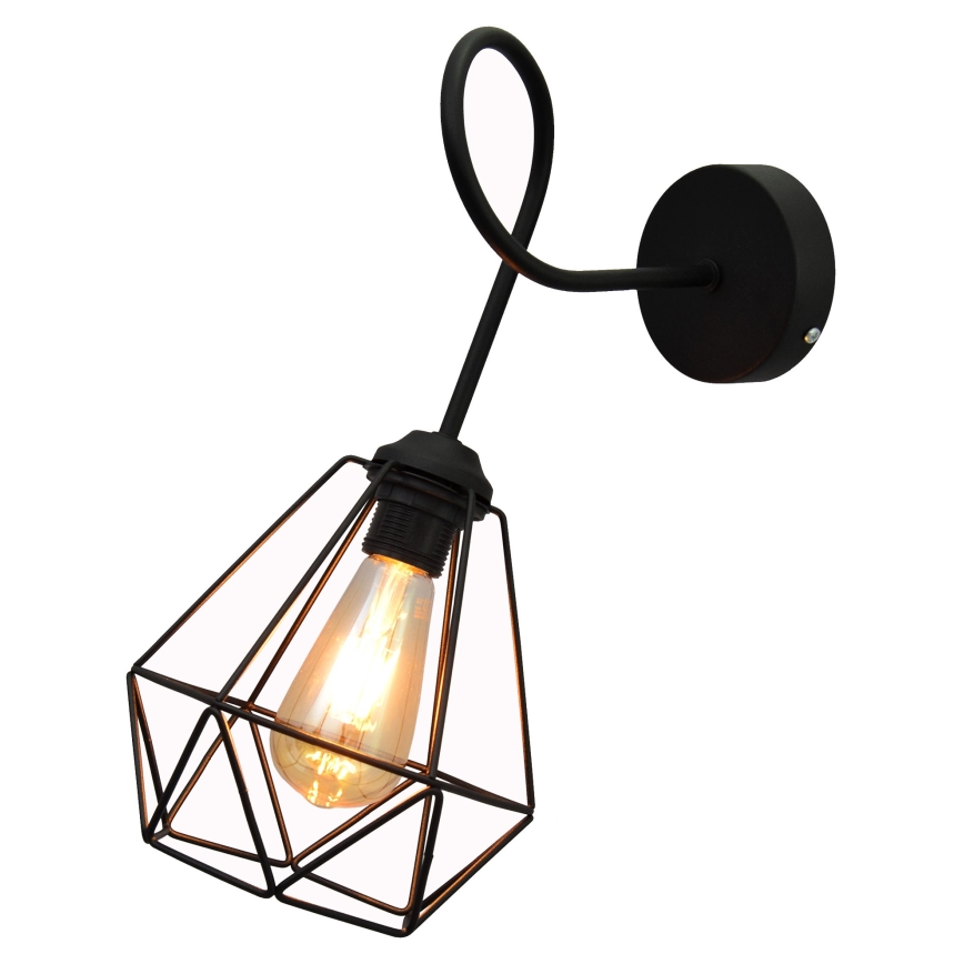 Zidna svjetiljka KARO 3xE27/15W/230V crna