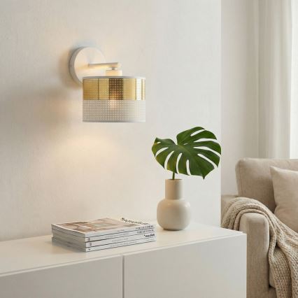 Zidna svjetiljka LUX 1xE27/15W/230V bijela/zlatna