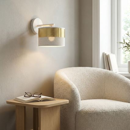 Zidna svjetiljka LUX 1xE27/15W/230V bijela/zlatna