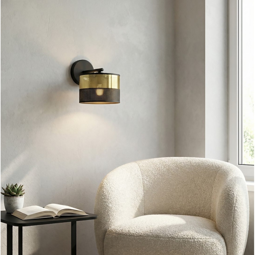 Zidna svjetiljka LUX 1xE27/15W/230V crna/zlatna