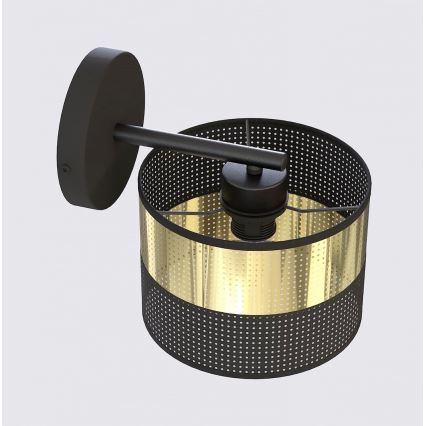 Zidna svjetiljka LUX 1xE27/15W/230V crna/zlatna
