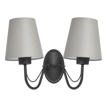 Zidna svjetiljka MALBO 2xE27/15W/230V siva/crna