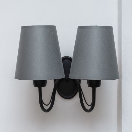 Zidna svjetiljka MALBO 2xE27/15W/230V siva/crna