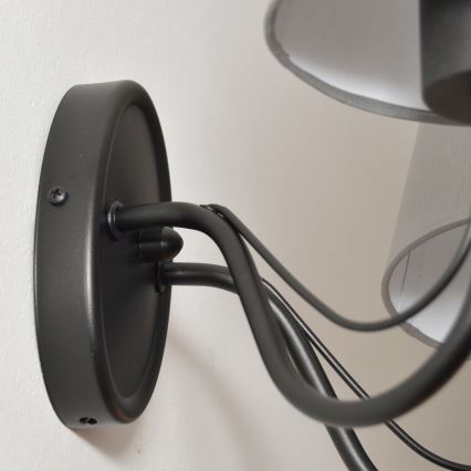 Zidna svjetiljka MALBO 2xE27/15W/230V siva/crna