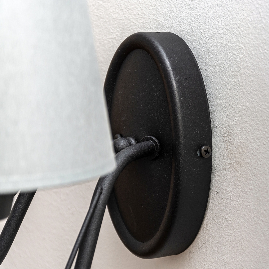 Zidna svjetiljka MALBO 2xE27/15W/230V siva/crna