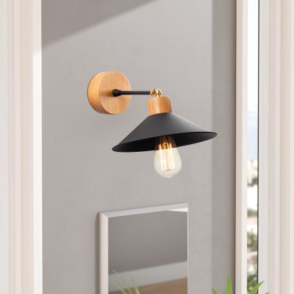 Zidna svjetiljka MANAVGAT 1xE27/40W/230V smeđa/crna
