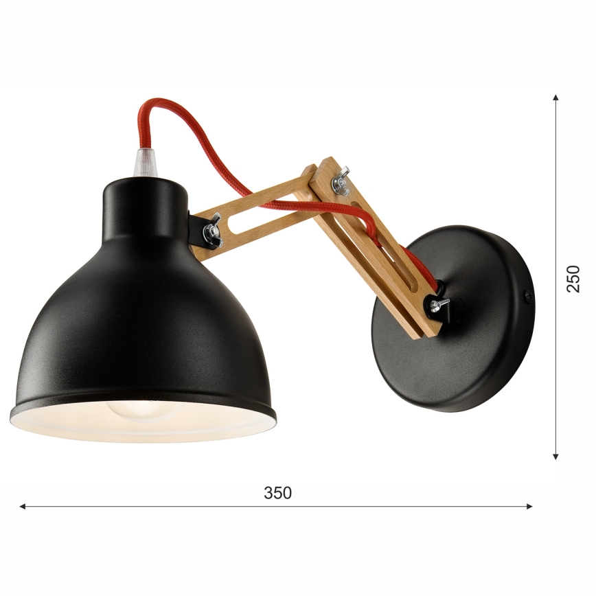Zidna svjetiljka MARCELLO 1xE27/60W/230V bukva - FSC certificirano