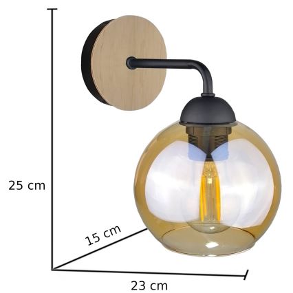 Zidna svjetiljka MELLE WOOD 1xE27/60W/230V