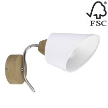 Zidna svjetiljka METTE 1xE27/40W/230V hrast – FSC certificirano