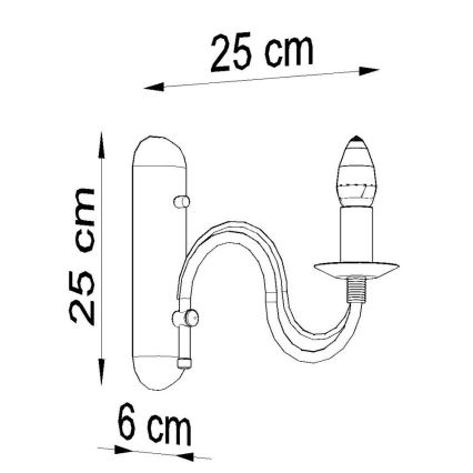 Zidna svjetiljka MINERWA 1xE14/40W/230V bijela