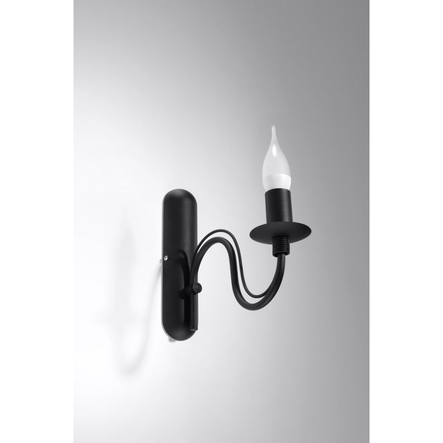 Zidna svjetiljka MINERWA 1xE14/40W/230V crna