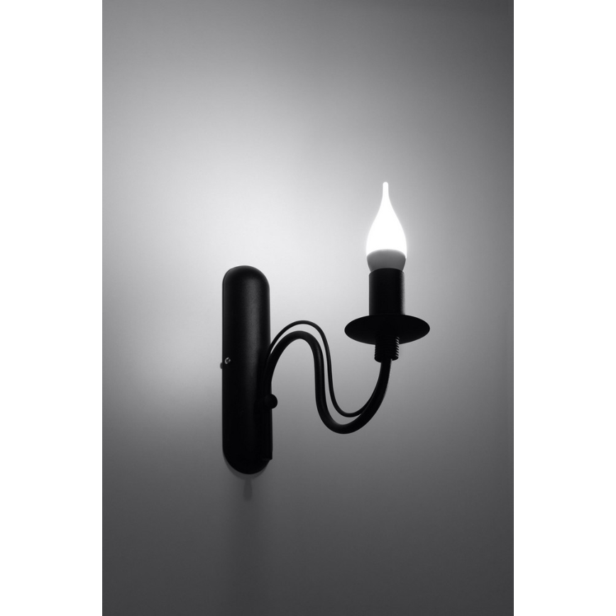 Zidna svjetiljka MINERWA 1xE14/40W/230V crna