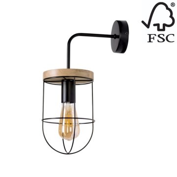 Zidna svjetiljka NETUNO 1xE27/25W/230V hrast – FSC certificirano