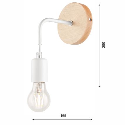 Zidna svjetiljka ORAZIO 1xE27/60W/230V bukva